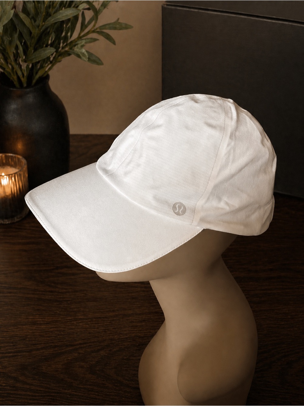 Lululemon White Adjustable Running Hat Cap OS Moisture Wicking Athletic Visor